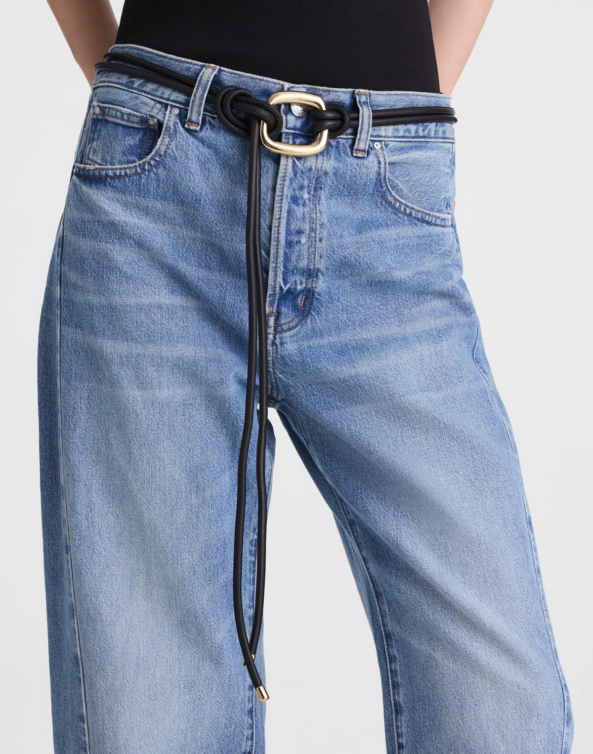 Madewell Sculpted-Buckle Tie Belt True Black