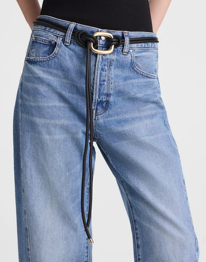 Madewell Sculpted-Buckle Tie Belt True Black