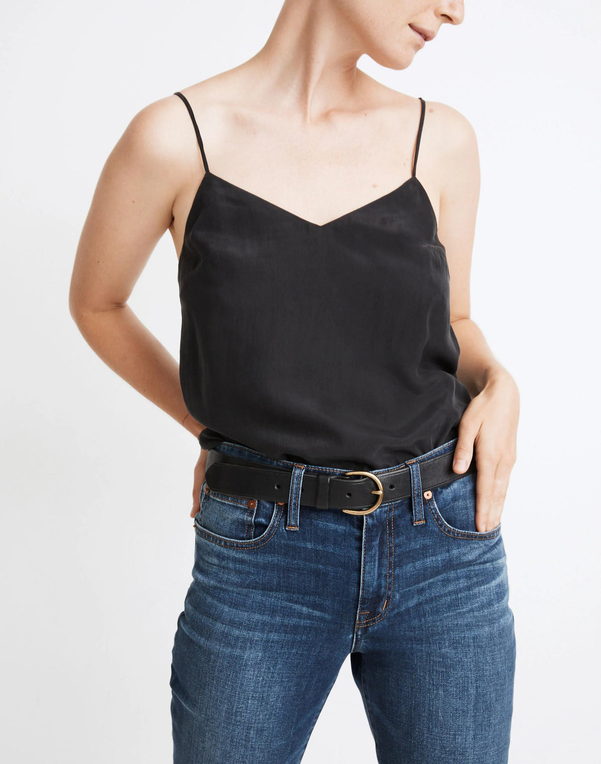 Madewell Medium Perfect Leather Belt True Black