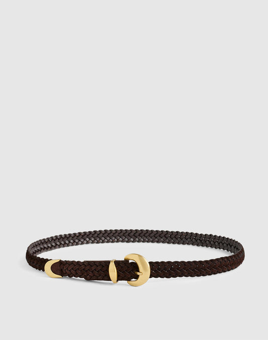 Madewell Domed-Buckle Wide Belt Dark Carob