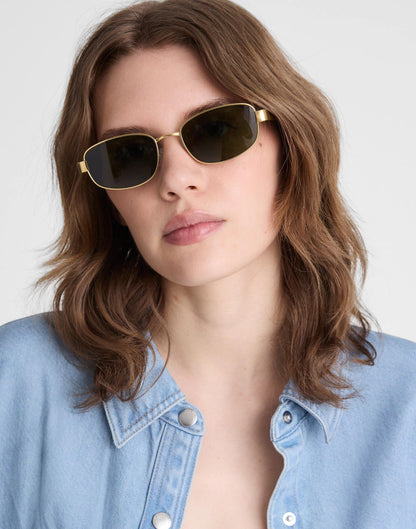 Madewell The Codi Rectangular Sunglasses Vintage Gold