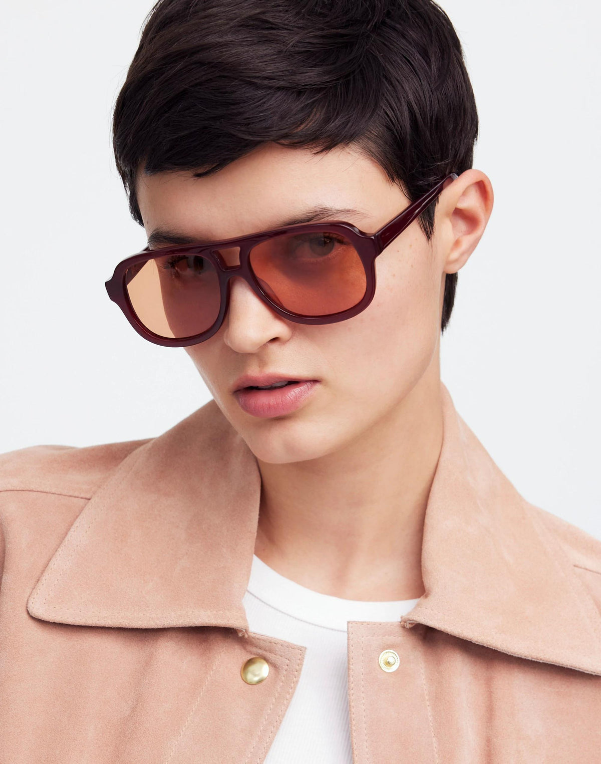 Madewell Logaan Aviator Sunglasses Dark Cinnabar