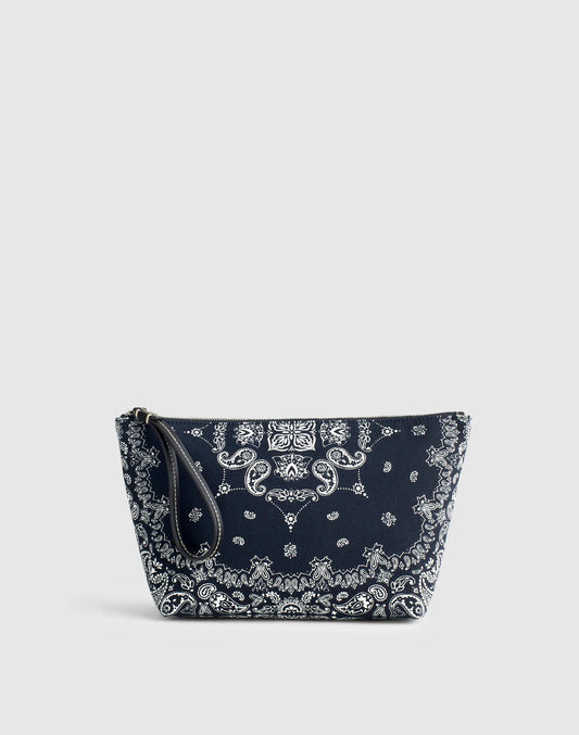 Madewell Bandana-Print Zip Pouch Classic Navy Multi
