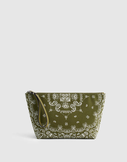 Madewell Bandana-Print Zip Pouch Classic Olive