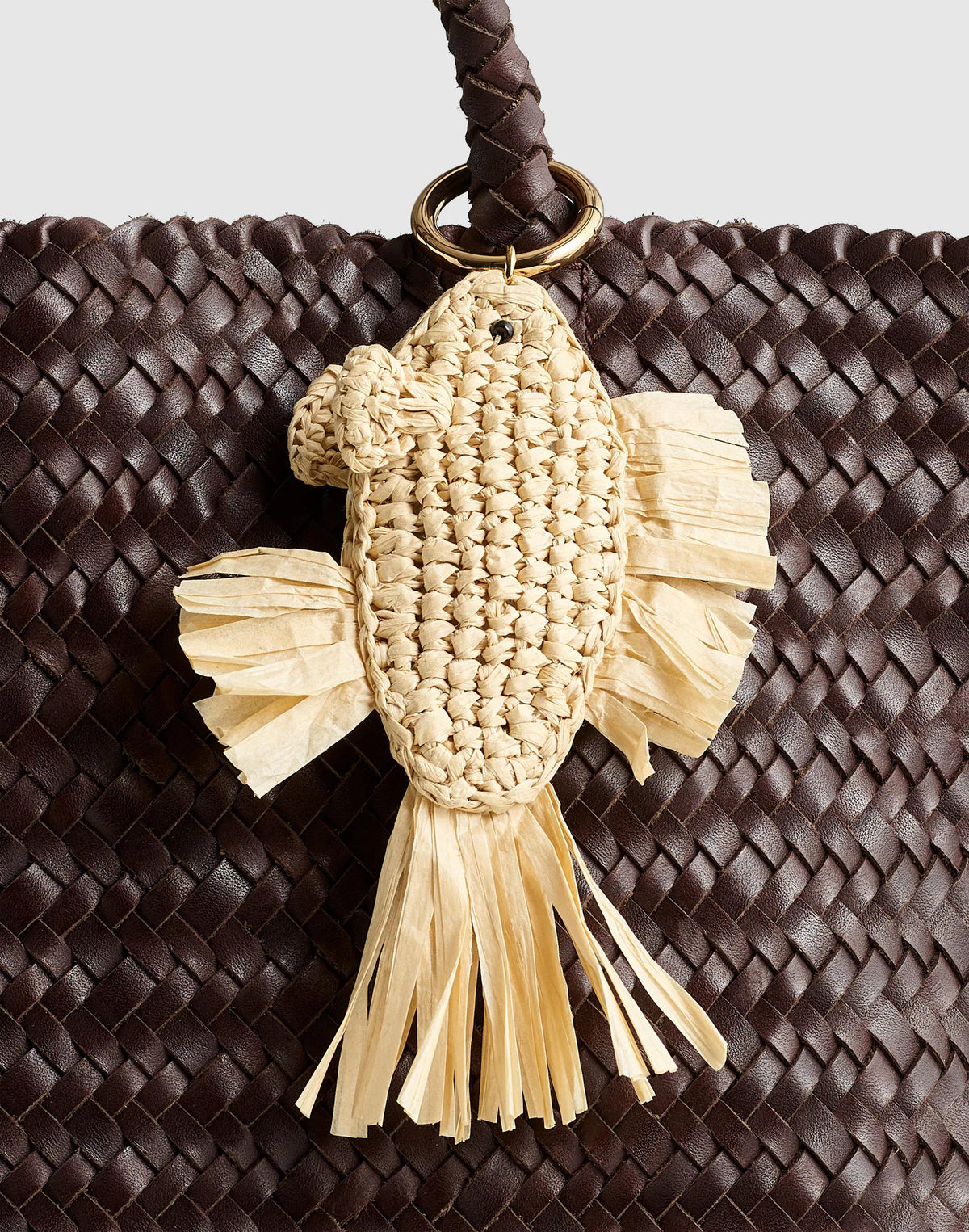 Madewell Crochet Fish Bag Charm Natural Multi