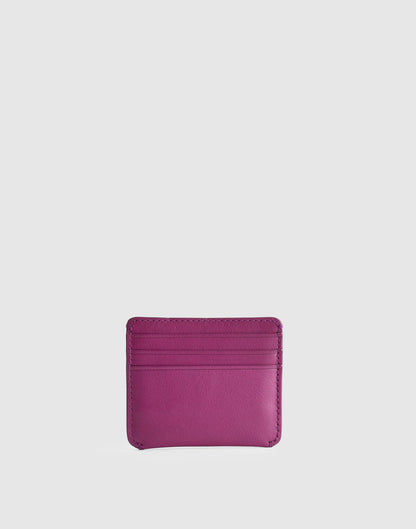 Madewell Curved Card Case in Leather Ripe Plum