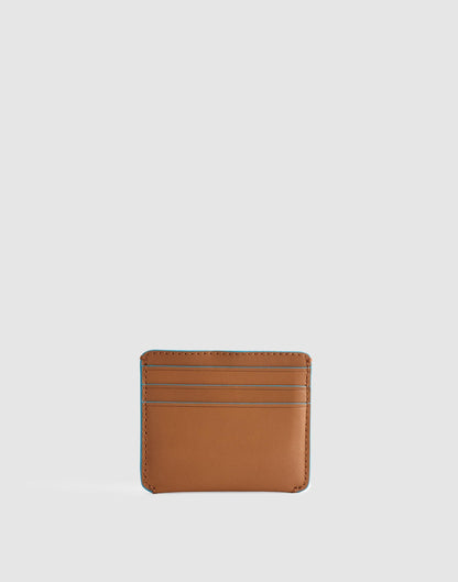 Madewell Curved Card Case in Leather Golden Tan