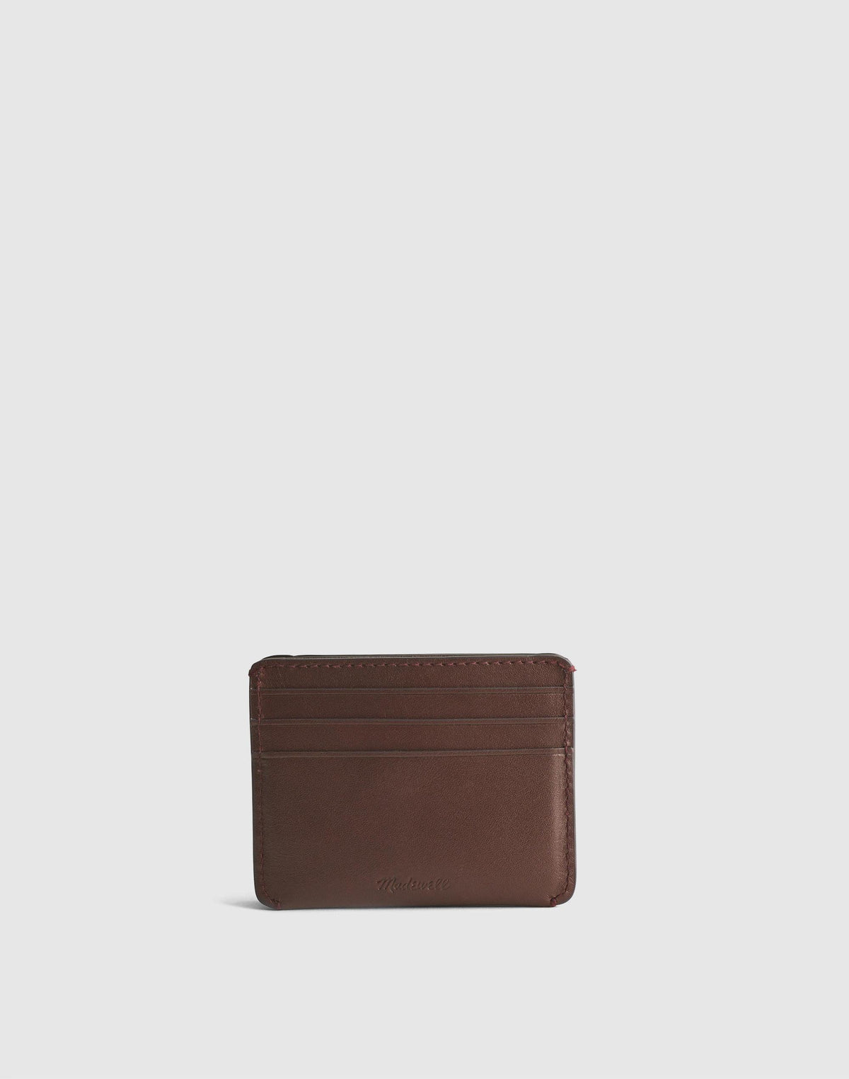 Madewell Curved Card Case in Leather Chocolate Raisin