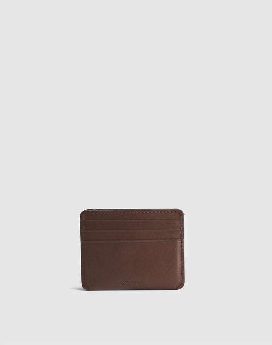 Madewell Curved Card Case in Leather Chocolate Raisin