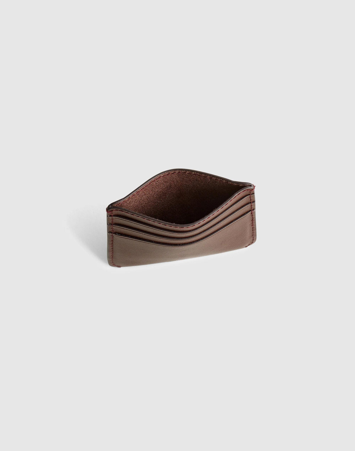 Madewell Curved Card Case in Leather Chocolate Raisin