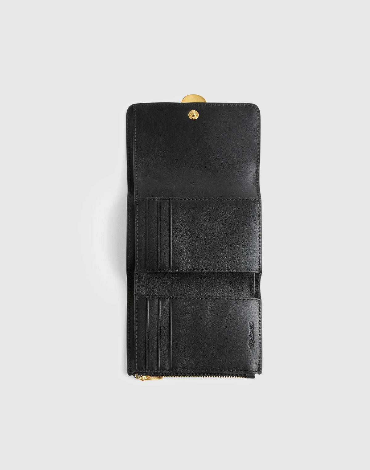 Madewell The Sculpted Metal Trifold Wallet True Black