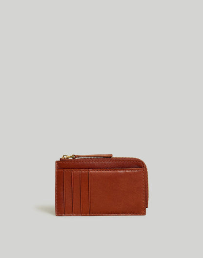 Madewell The Essential Zip Card Case Wallet Warm Cinnamon