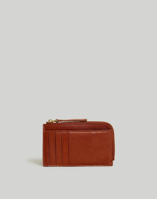 Madewell The Essential Zip Card Case Wallet Warm Cinnamon