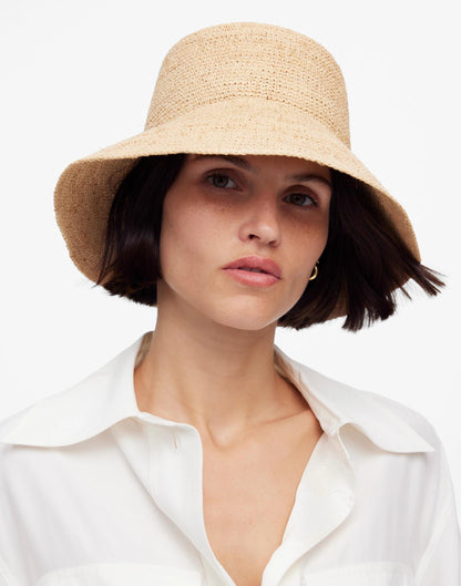 Madewell Lantern Straw Hat Golden Khaki
