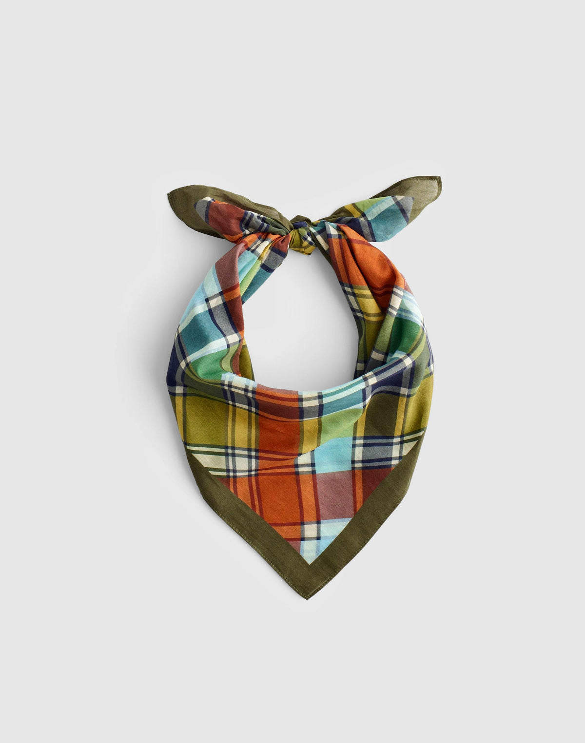 Madewell Organic Cotton Bandana Multi Plaid Faded Ivy
