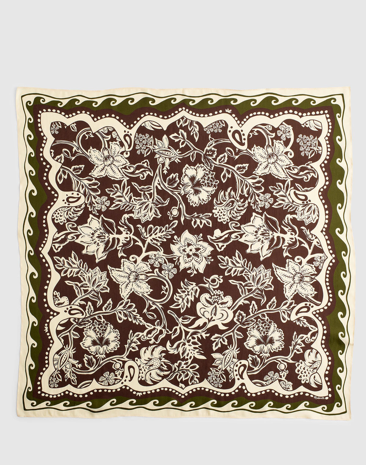 Madewell Medium Silk Bandana Dark Brown