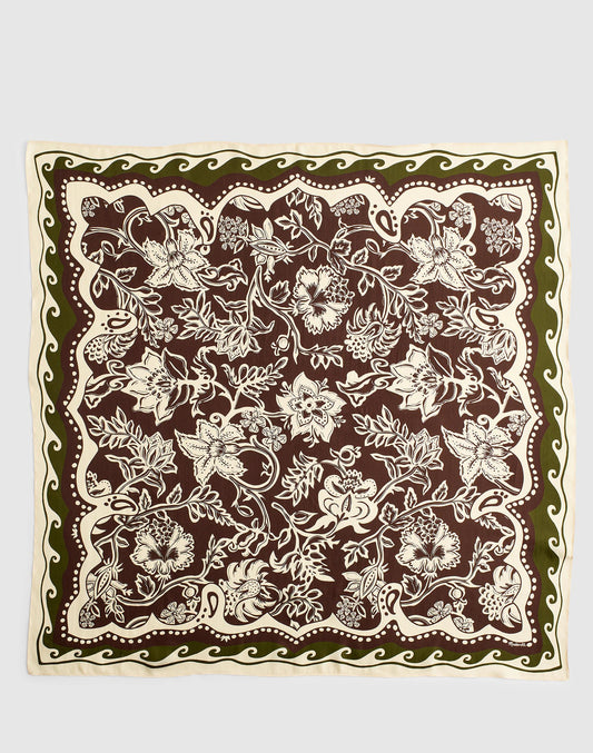 Madewell Medium Silk Bandana Dark Brown