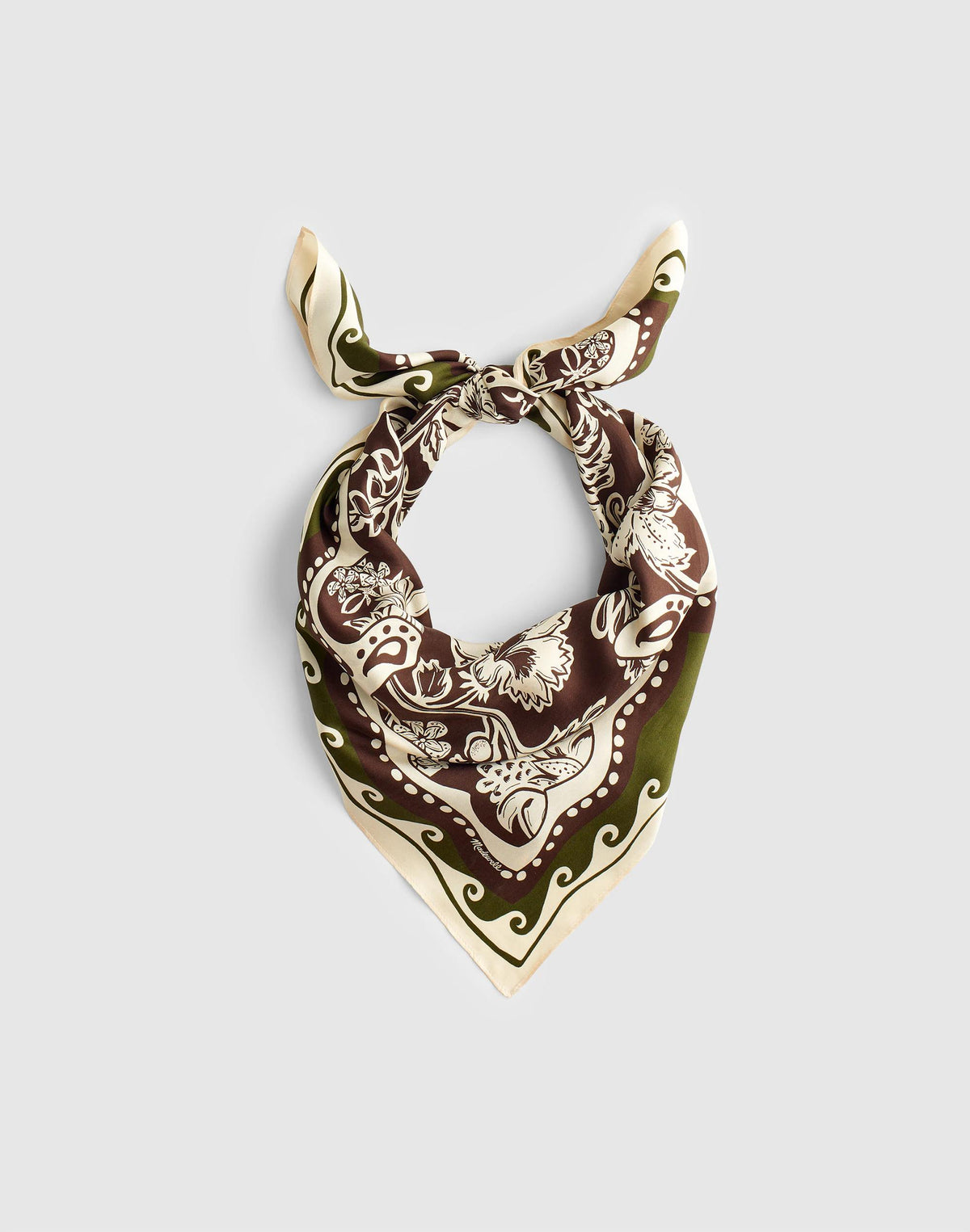 Madewell Medium Silk Bandana Dark Brown