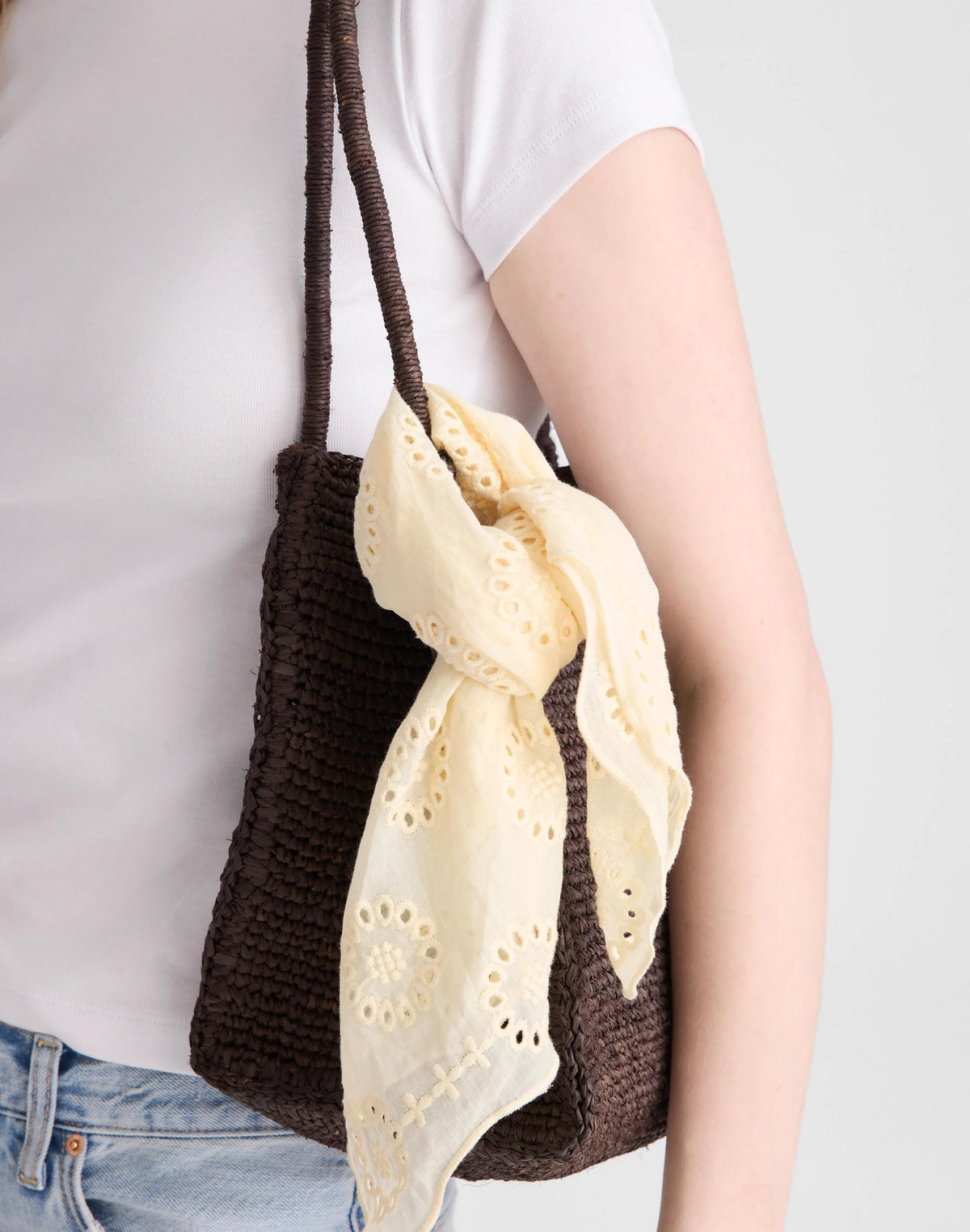 Madewell Organic Cotton Eyelet Bandana Vanilla