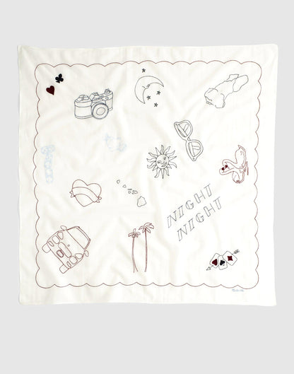 Madewell Embroidered Bandana in Cotton Embroidered Diary White