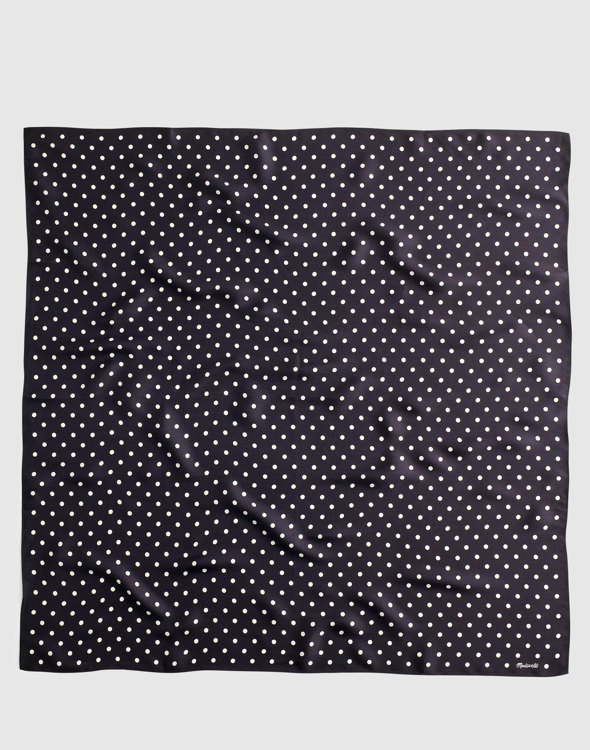Madewell Medium Silk Bandana Mid Dot Jet Black