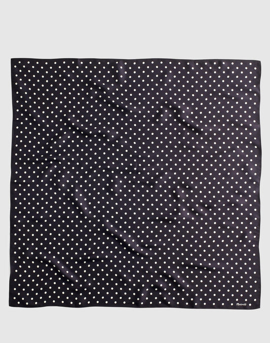Madewell Medium Silk Bandana Mid Dot Jet Black