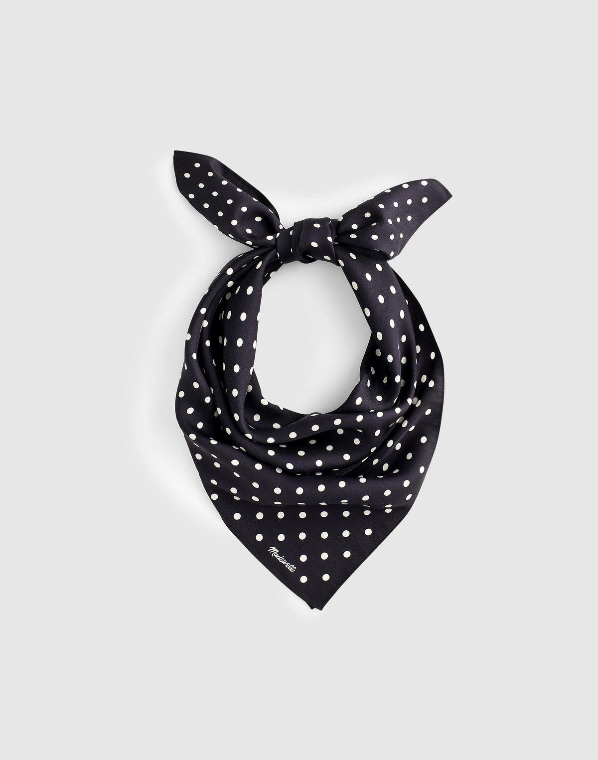 Madewell Medium Silk Bandana Mid Dot Jet Black