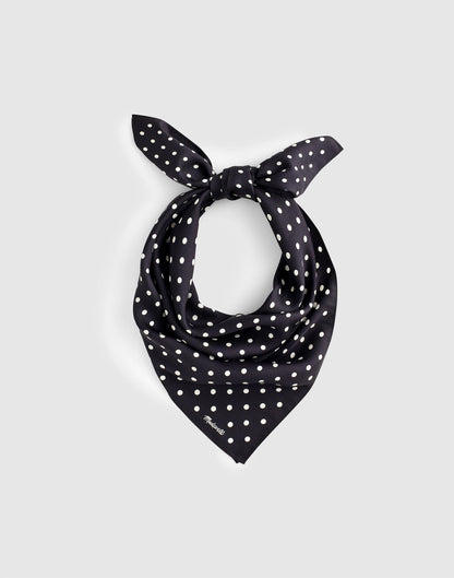 Madewell Medium Silk Bandana Mid Dot Jet Black