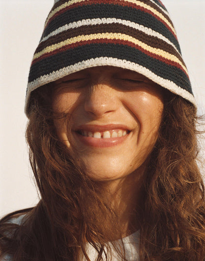 Madewell Crochet-Knit Bucket Hat Classic Navy