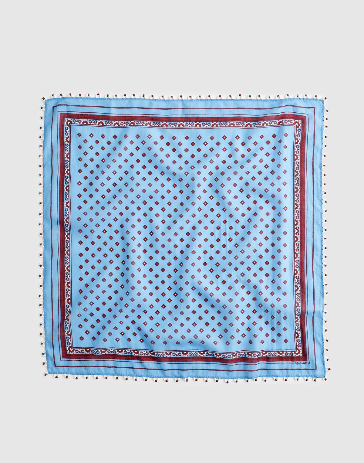 Madewell Beaded Bandana in Cotton Blend Retro Blue