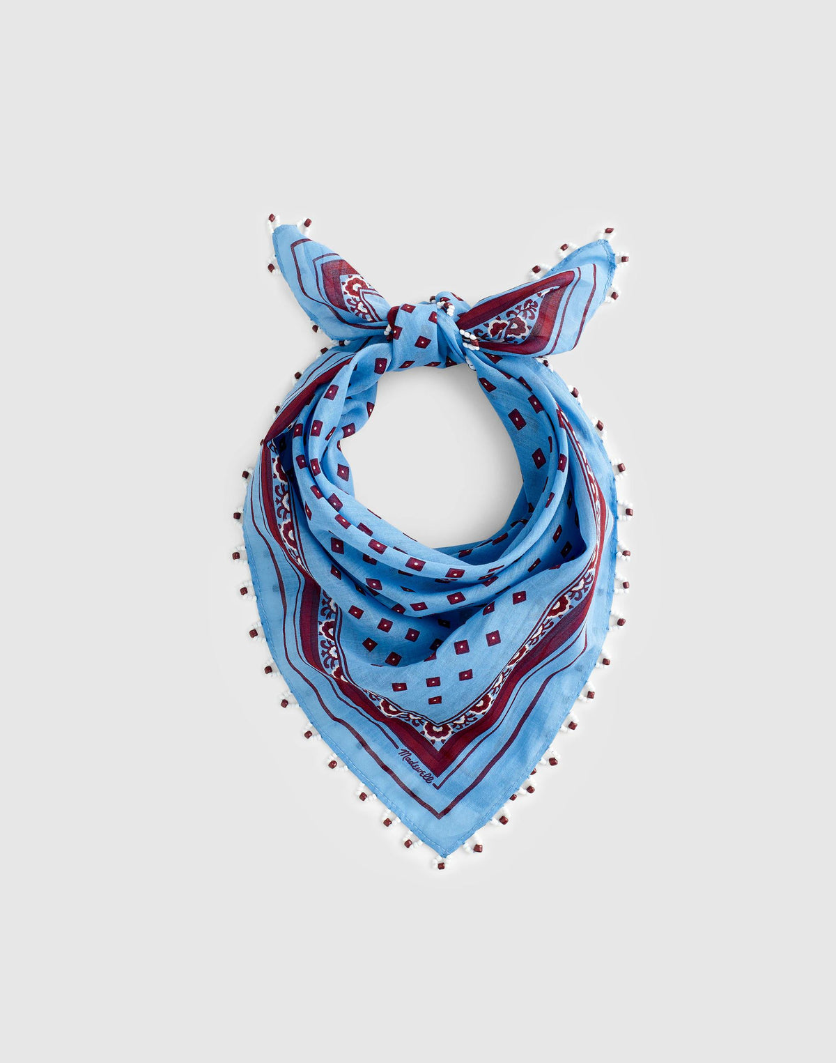 Madewell Beaded Bandana in Cotton Blend Retro Blue