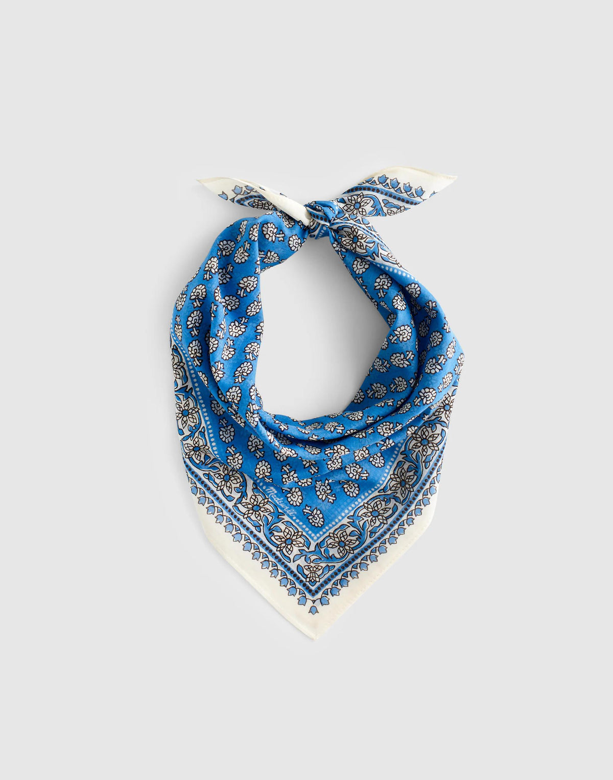 Madewell Organic Cotton Bandana Blockprintbandana Retroblue