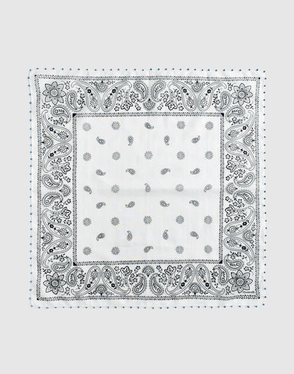Madewell Beaded Bandana in Cotton Blend White