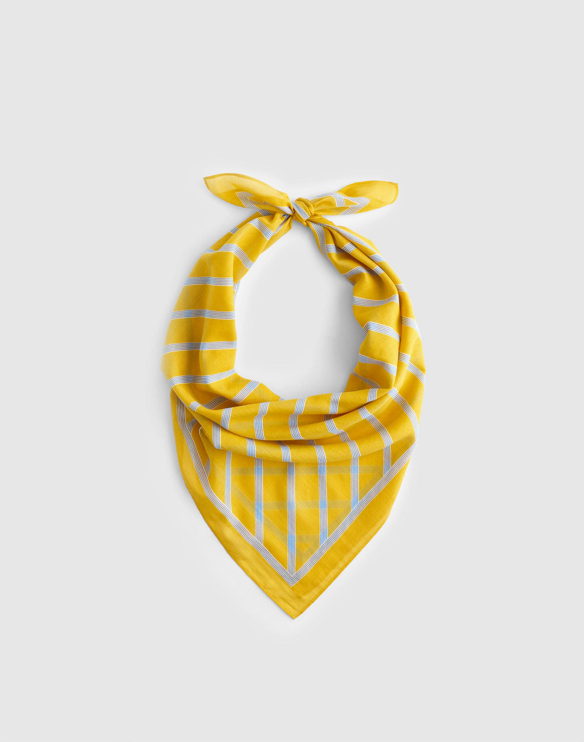 Madewell Medium Bandana in Cotton Sporty Pop Stripe Chamomile