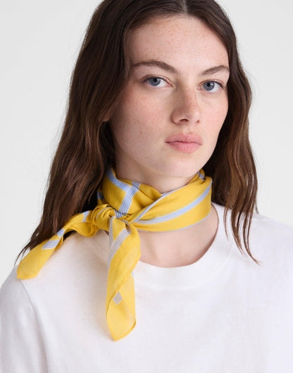 Madewell Medium Bandana in Cotton Sporty Pop Stripe Chamomile