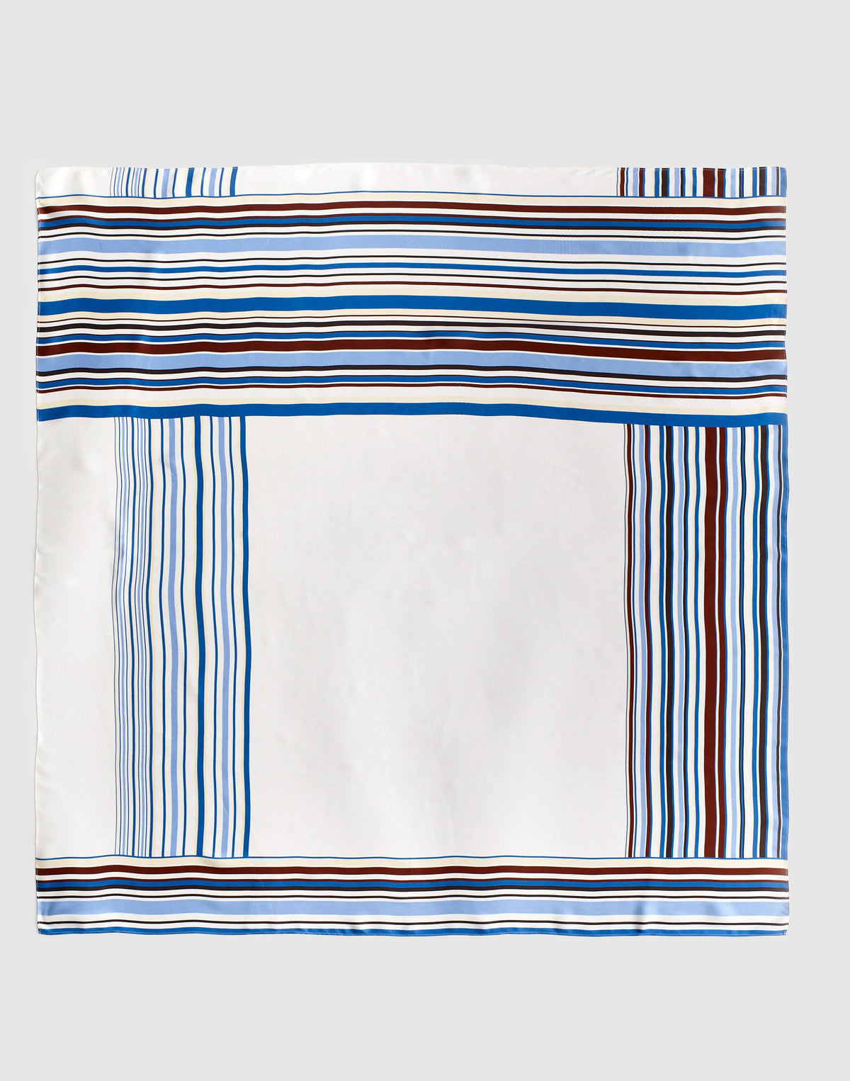 Madewell Oversized Silk Bandana Multi Stripe Abstract White