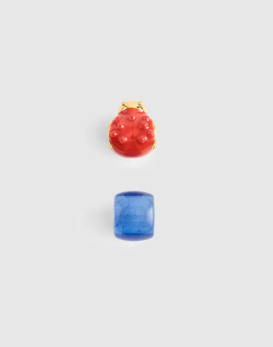 Madewell Two-Pack Ladybug Bead Charms Antique Gold