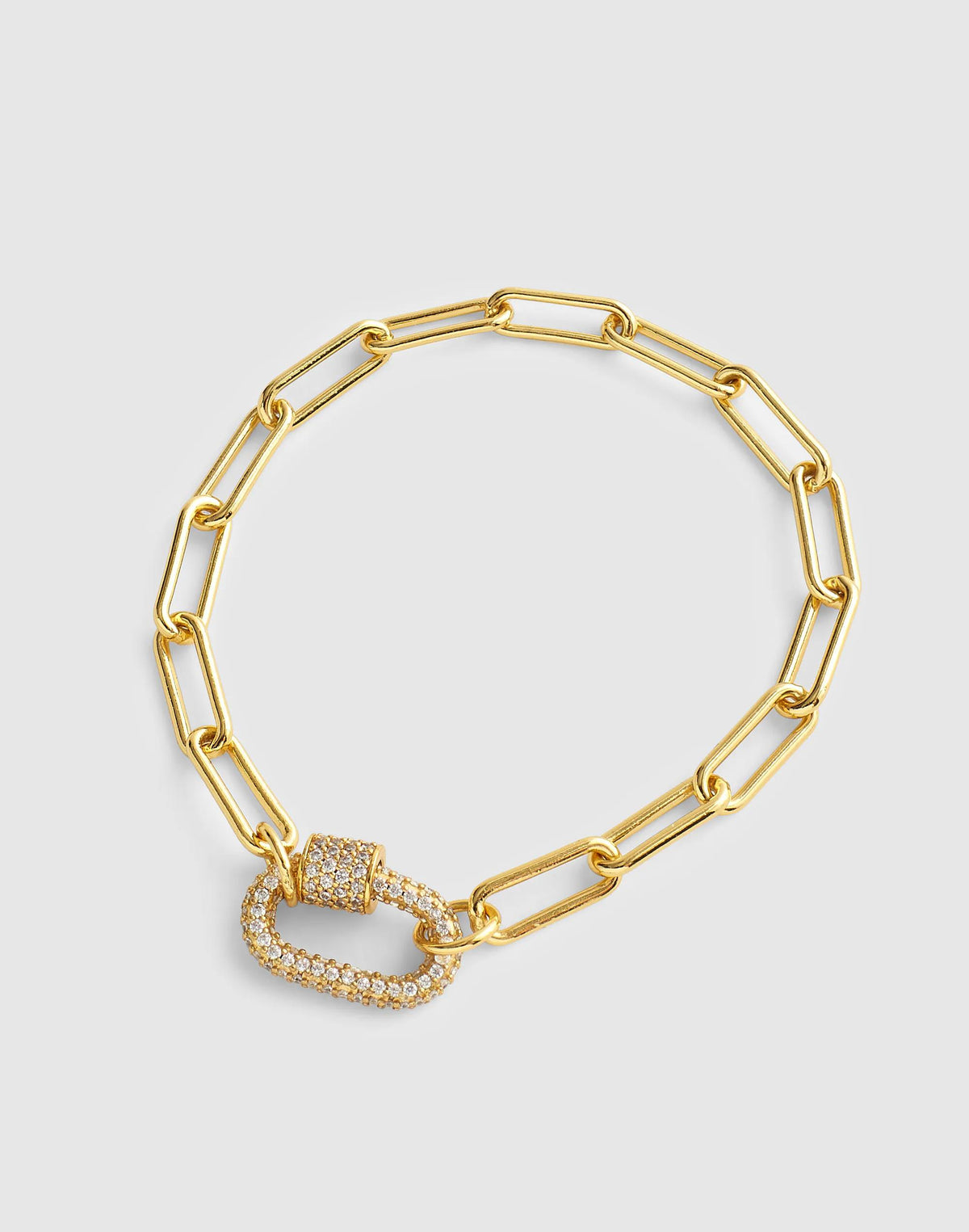 Madewell Pavé Carabiner Paperclip Chain Bracelet Clear