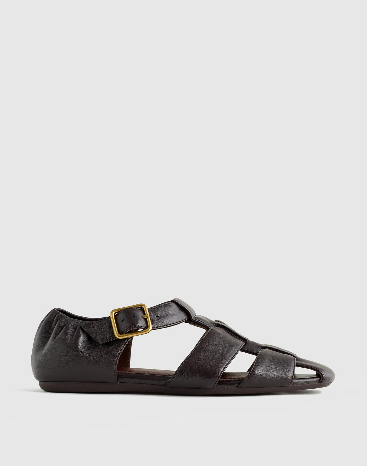 Madewell The Greta Fisherman Sandal Dark Carob
