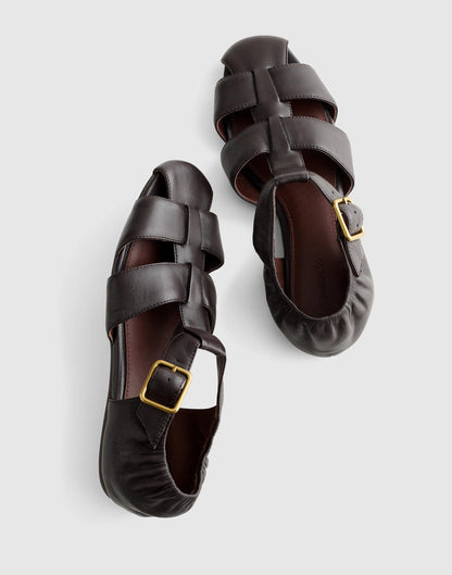 Madewell The Greta Fisherman Sandal Dark Carob
