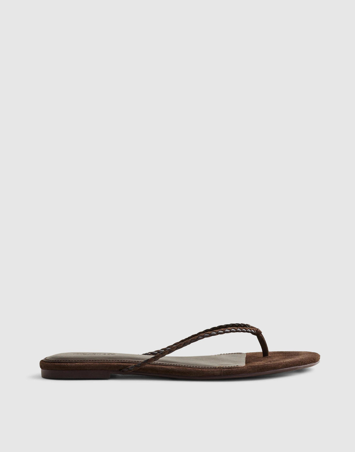 Madewell The Iggy Braided Thong Sandal Dark Carob
