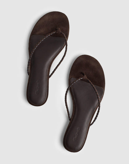 Madewell The Iggy Braided Thong Sandal Dark Carob