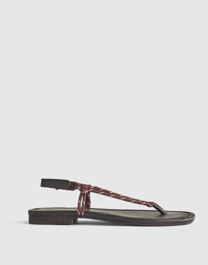 Madewell The Aliyah Thong Sandal in Paracord Dark Carob