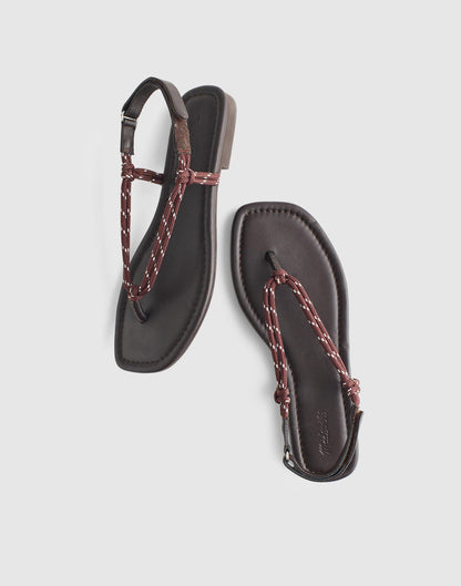 Madewell The Aliyah Thong Sandal in Paracord Dark Carob