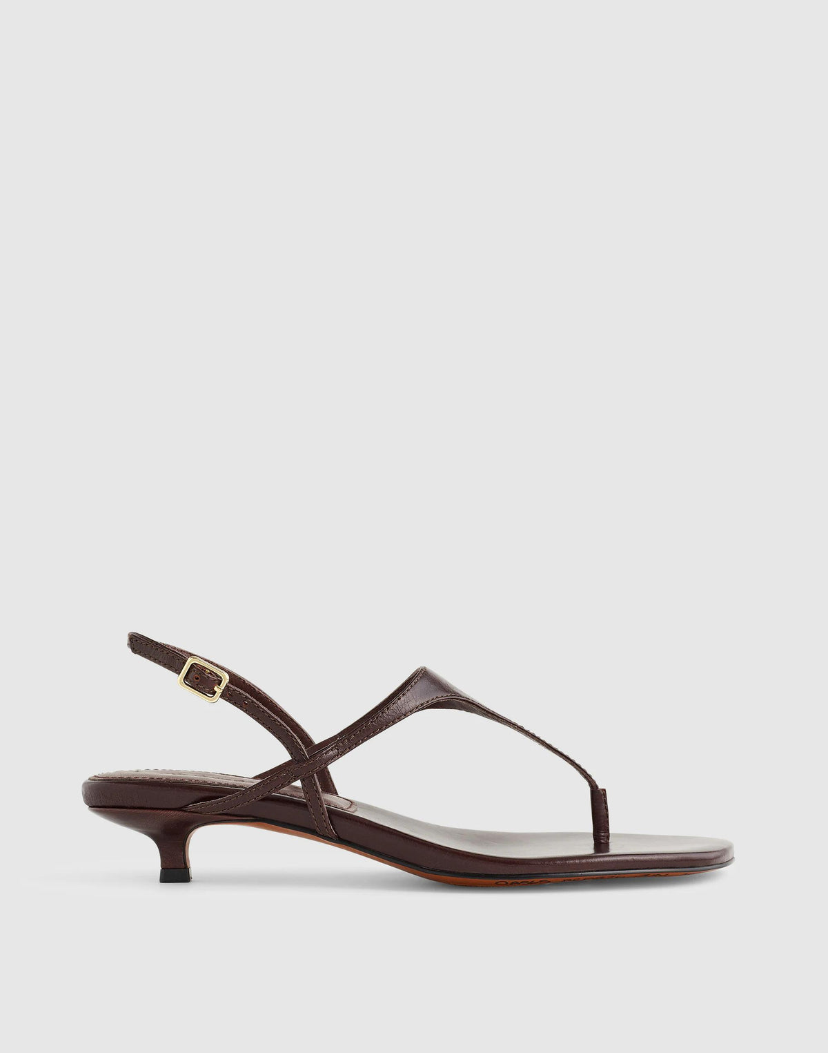 Madewell The Chiara Kitten Heel Slingback Sandal Espresso Bean