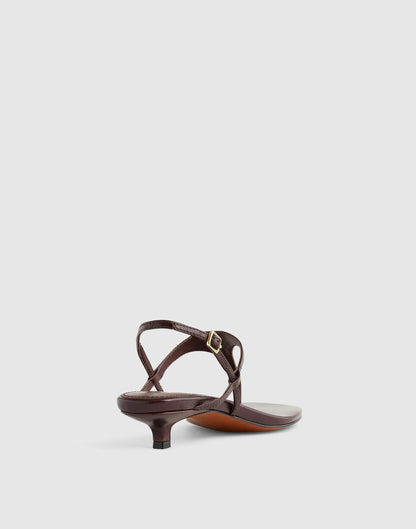 Madewell The Chiara Kitten Heel Slingback Sandal Espresso Bean