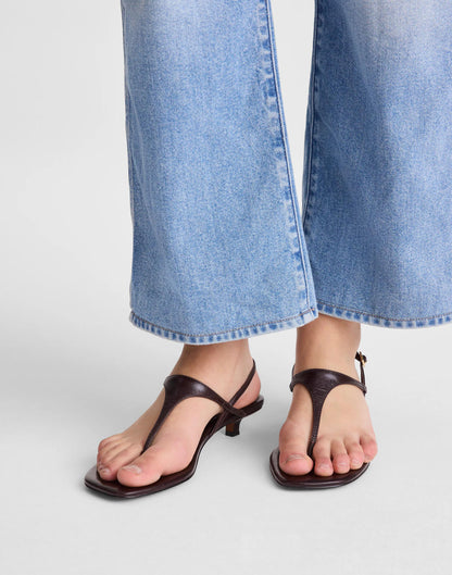 Madewell The Chiara Kitten Heel Slingback Sandal Espresso Bean