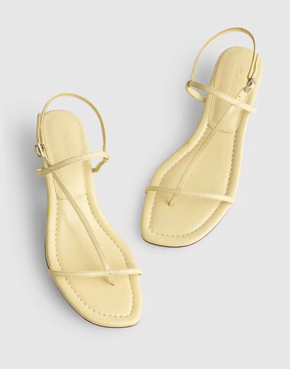 Madewell The Maycie Asymmetric T-Strap Sandal Pale Pineapple