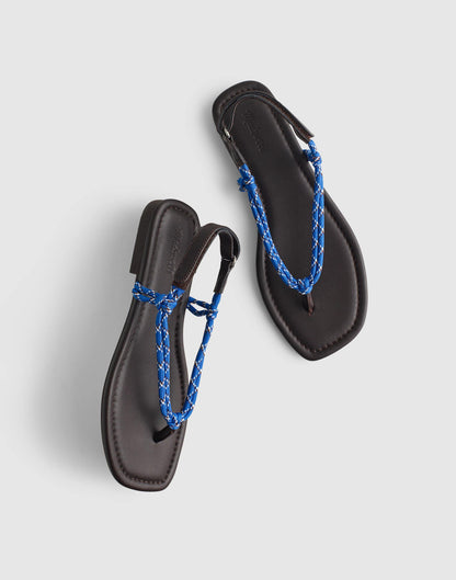 Madewell The Aliyah Thong Sandal in Paracord Retro Blue