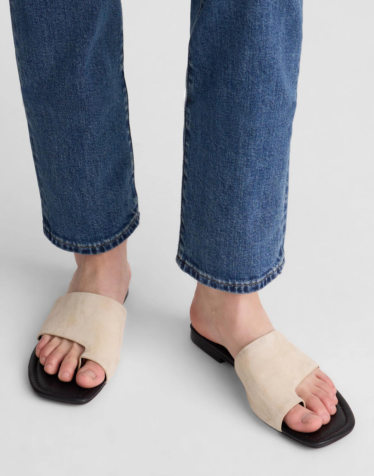 Madewell The Maycie Toe-Loop Slide Flax